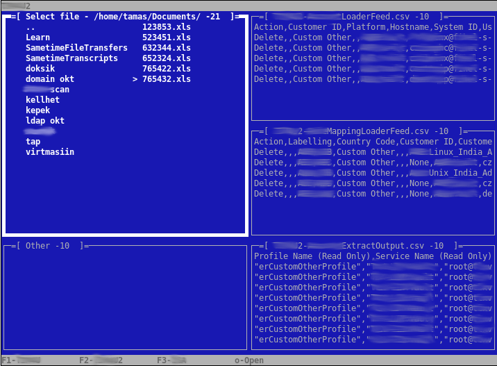 A text frontend in perl